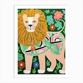 Maximalist Animal Painting Lion 1 Art Print