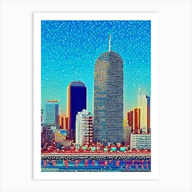 Dallas, City Us  Pointillism Art Print