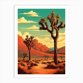  Retro Illustration Of A Joshua Trees In Mojave Desert 5 Art Print