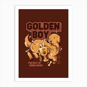 Golden Boy - Cute Golden Retriever Dog Gift 1 Art Print