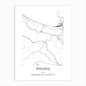 Ancona,Italy Minimalist Map Art Print