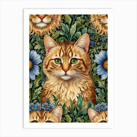 William Morris Orange Tabby Cats Art Print