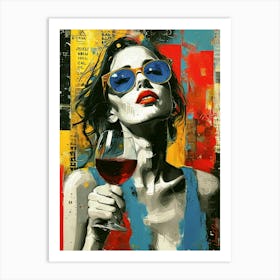 Red Wine Hedonism Mixed Media Art Print