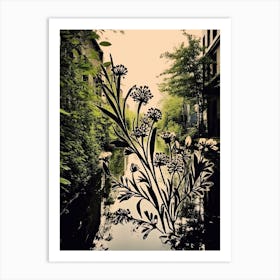 London, Regents Canal, Flower Collage 2 Art Print