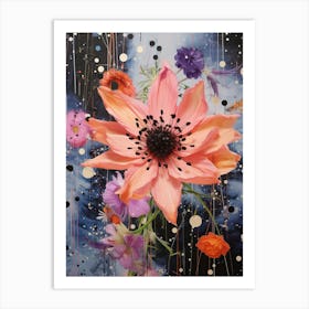 Surreal Florals Love In A Mist Nigella 4 Flower Painting Art Print