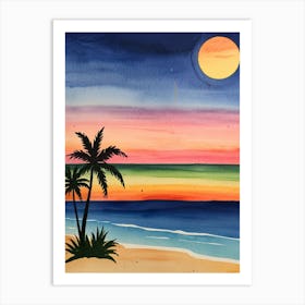 Sunset At The Beach 3 Art Print