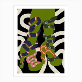 Snake Charmer Green Art Print