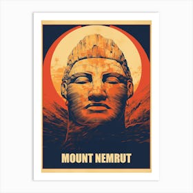Mount Nemrut Retro Poster 3 Art Print