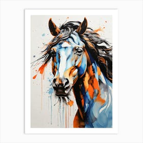 Blue Horse Painting Art Print