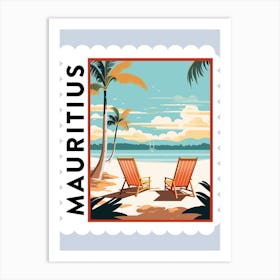 Mauritius 2 Travel Stamp Poster Art Print