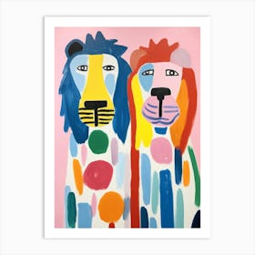 Colourful Kids Animal Art Lion 5 Art Print