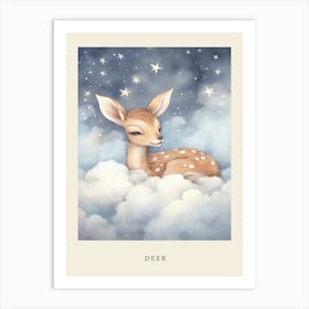 Sleeping Baby Deer 3 Nursery Poster Art Print