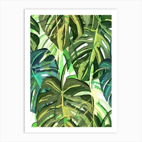 Tropical Leaves Seamless Pattern Art Print