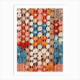Crochet Blanket Material Retro  3 Art Print