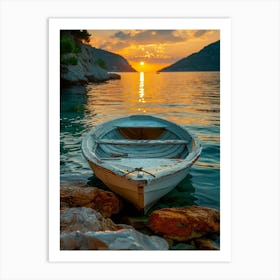 Sunset On A Boat Art Print