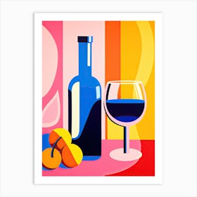 Glass Of Wine 4, Inspired by Matisse Art Print