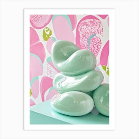 Pink And Green Art Print