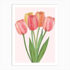 Watercolor Tulips 2 Art Print