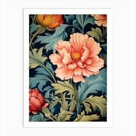 Wallpaper Pattern With Flowers Art Print