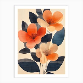 Orange Flowers Canvas Print 1 Art Print