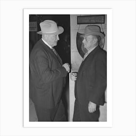 Cattlemen Talking In The Hotel Lobby During The San Angelo Fat Stock Show, San Angelo, Texas By Russell Lee Art Print