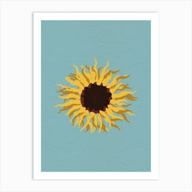 Vintage minimal art Sunflower 1 Art Print