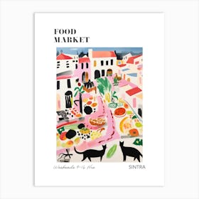 The Food Market In Sintra 3 Illustration Poster Art Print