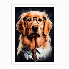 Golden Retriever Portrait animal dog Art Print