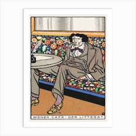 Viennese Café, The Man Of Letter, Moriz Jung Art Print