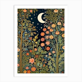 William Morris Moon And Flowers 39 Art Print