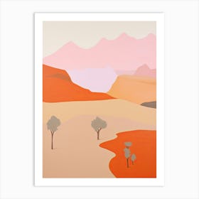 Taklamakan Desert   Asia (China), Contemporary Abstract Illustration 2 Art Print