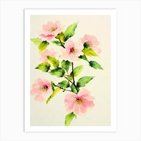 Cherry Blossom Vintage Flowers Flower Art Print