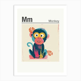 Animals Alphabet Monkey 2 Art Print