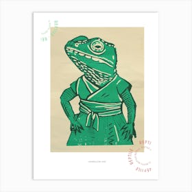 Chameleon In A Dress Bold Block Poster Art Print