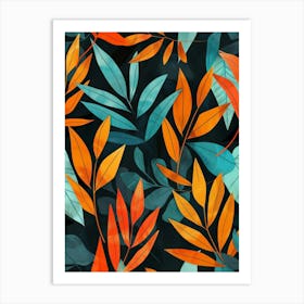 Abstract Leaves Pattern 4 Art Print