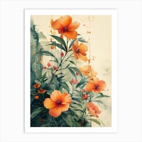 Watercolor Flowers 1 Art Print