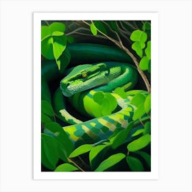 Smooth Green Snake Painting Art Print