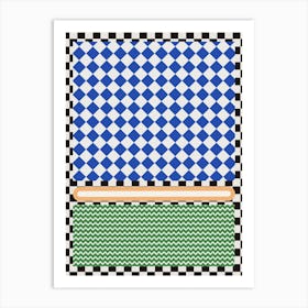 Checkered Pattern collage Art Print