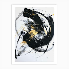 Abstract Black And Gold Painting 63 Art Print