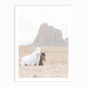 Shiprock New Mexico Horses Art Print