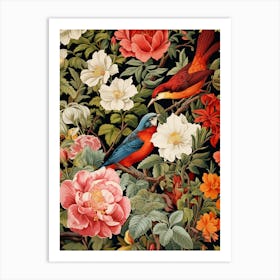 Birds And Flowers Art Print