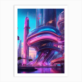 Futuristic City 1 Art Print