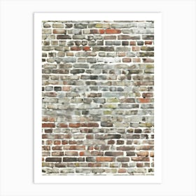 Distressed Brick Tile 7 Art Print