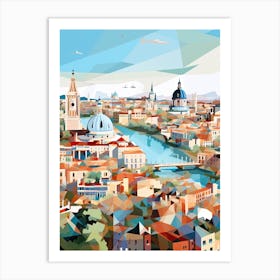 Seville, Spain, Geometric Illustration 1 Art Print