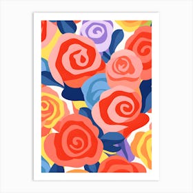 Roses Seamless Pattern Art Print