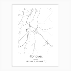 Hlohovec,Slovakia Minimalist Map Art Print