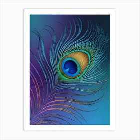 A Digital Artwork Of A Peacock Feather  Art Print