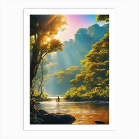 River In The Forest Art Print