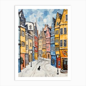 Cat In The Streets Of Nuremberg   Germany With Now 2 Art Print