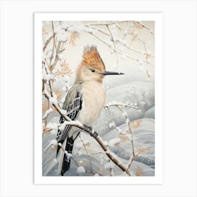 Winter Bird Painting Hoopoe 2 Art Print